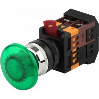 Кнопка ЭРА AELA-22 ГРИБОК D22мм 1з+1р неон/240В BBG20-AELA-K06E зел. Б0045631