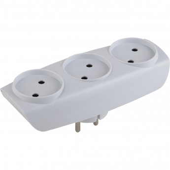 Разветвитель электрический ЭРА SP-3-W на 3 розетки без заземления 16А белый Разветвитель электрический ЭРА SP-3-W на 3 розетки без заземления 16А белый