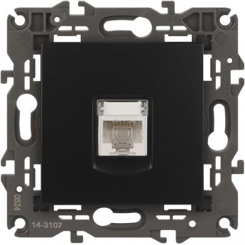 Розетка компьютерная 1-м ЭРА ELEGANCE 14-3107-05 RJ45 IP20 механизм антрацит