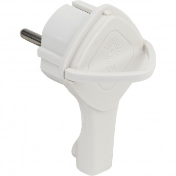 Вилка ультраплоская ЭРА V5(U) c/з 16A с кольцом белая Вилка ультраплоская ЭРА V5(U) c/з 16A с кольцом белая